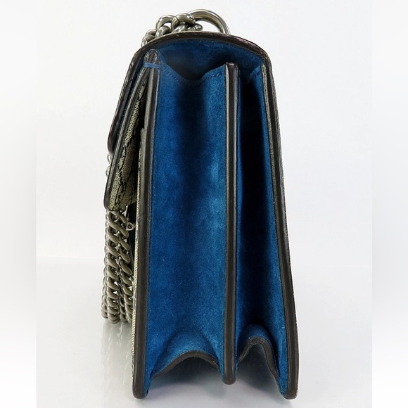 Gucci Beige and Blue GG Floral Shoulder Bag - Picture 4 of 16